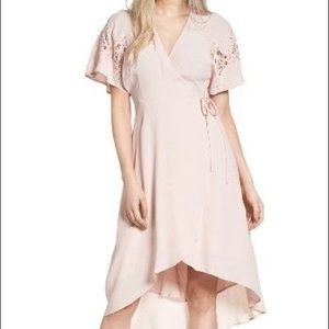 ASTR the label blush/cream wrap dress